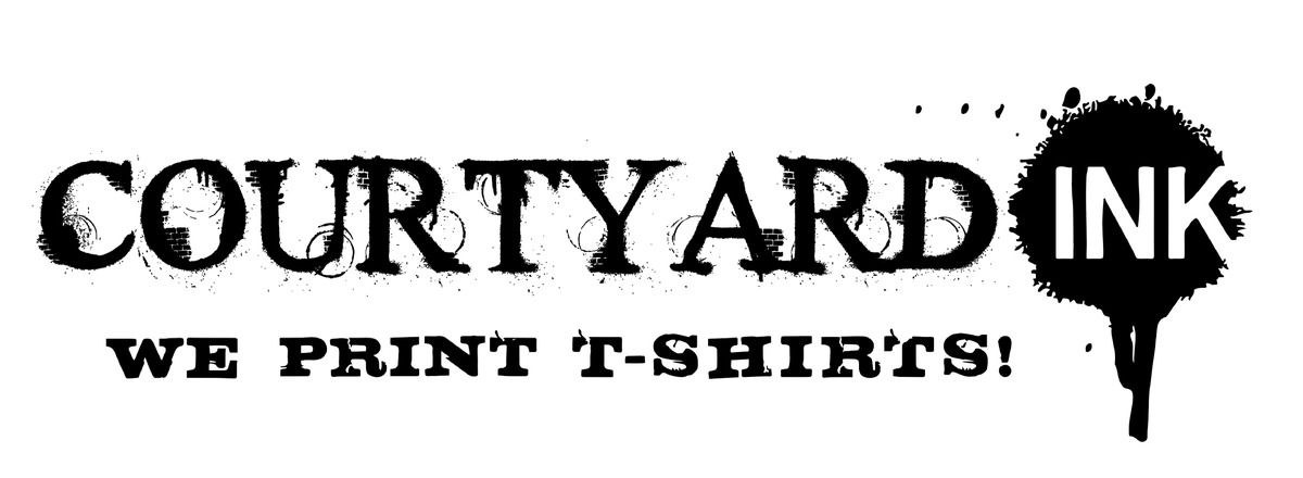 Courtyard Ink logo with We Print T-Shirts! tagline